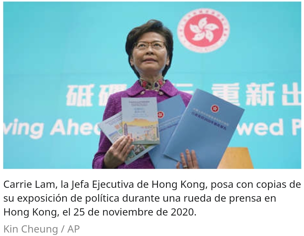 La jefa ejecutiva de Hong Kong, no puede tener cuenta bancaria