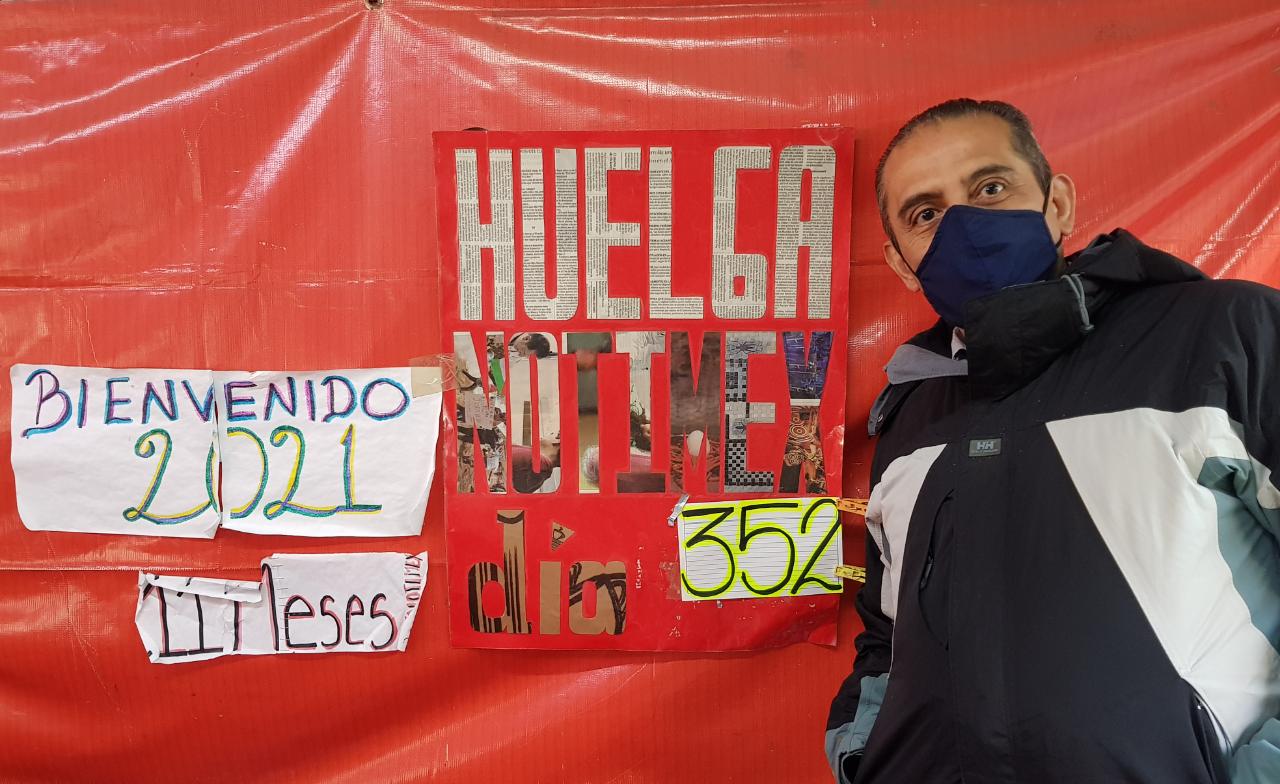 Sindicato de Notimex llegan a 352 días de huelga ininterrumpida