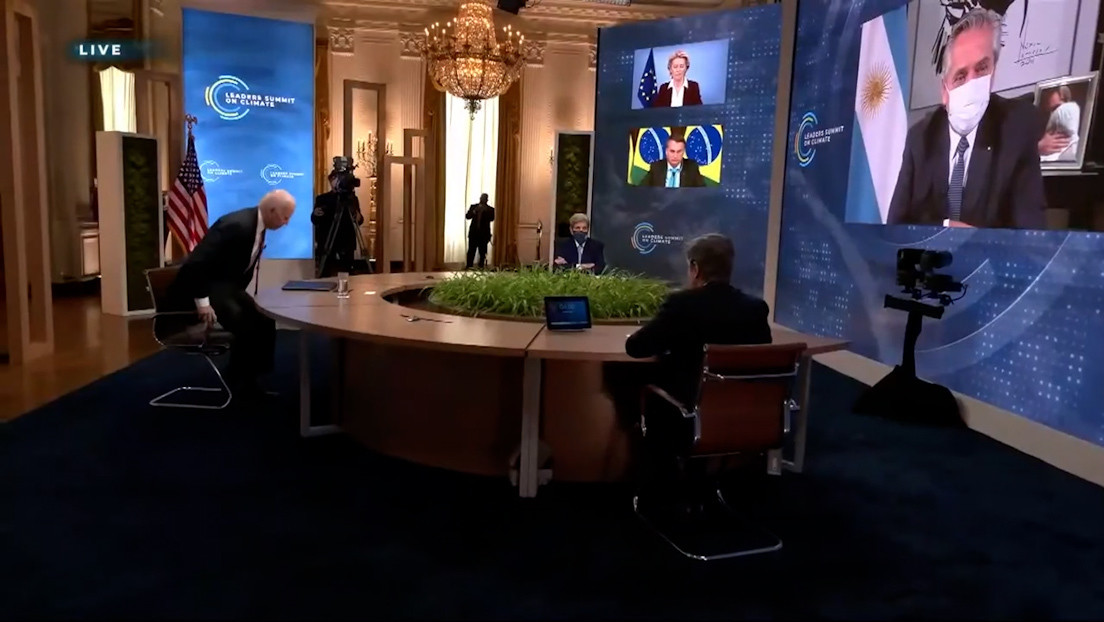 Biden abandona la cumbre por el cambio climático cuando iba iniciar su intervención el presidente de Argentina