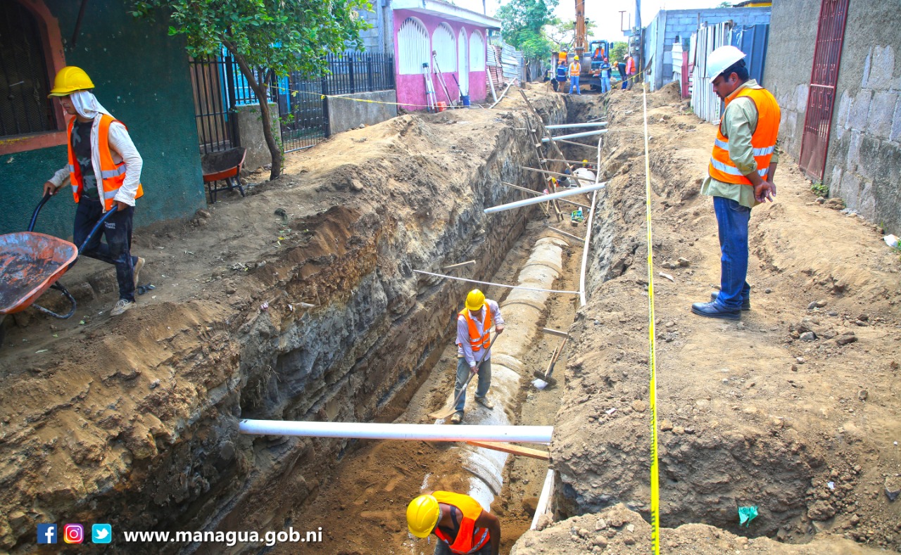 Avanza proyecto de drenaje pluvial y sanitario en Vista de Xolotlán