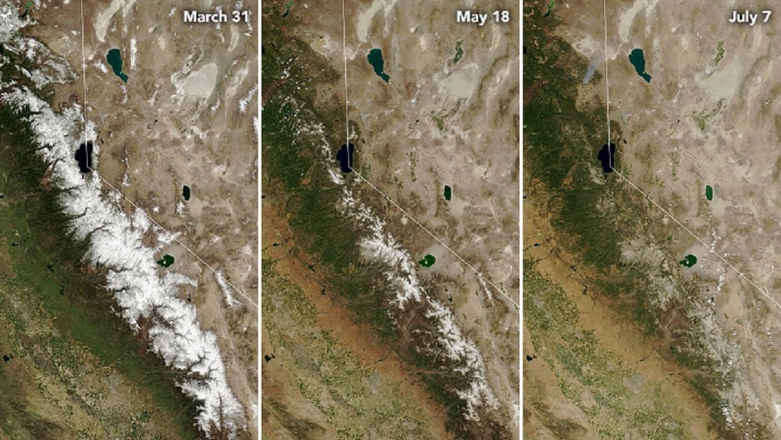 Imágenes de la NASA muestran los efectos de la sequía en California