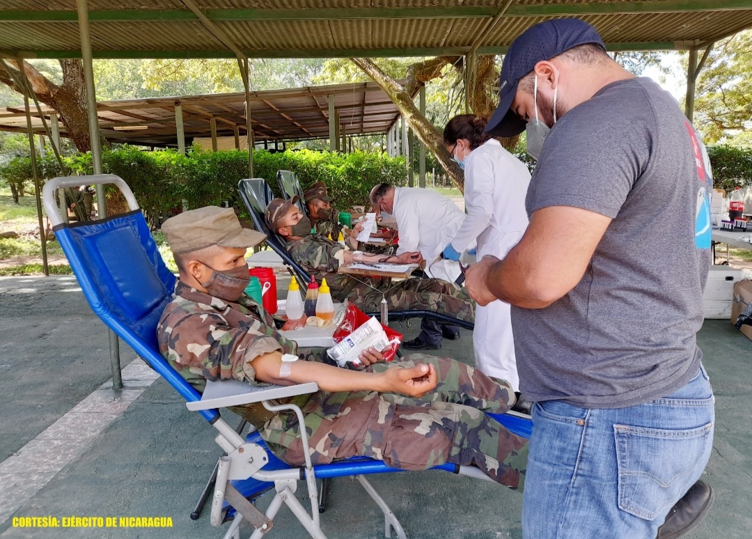 Ejército de Nicaragua en Jornada de Donación Voluntaria de Sangre