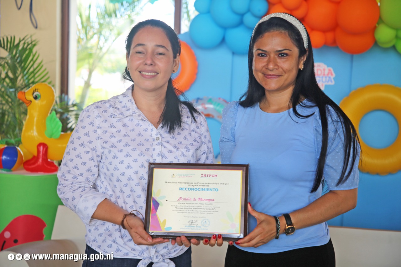 Inifom otorga al Paseo Xolotlán el primer lugar en el concurso nacional “Parque emblemático mejor cuidado del País”