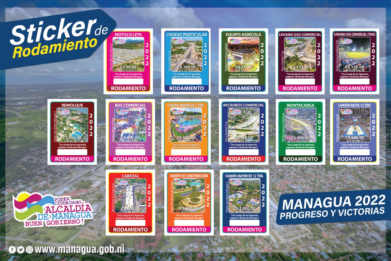 Continúa venta de stickers de rodamiento en Managua