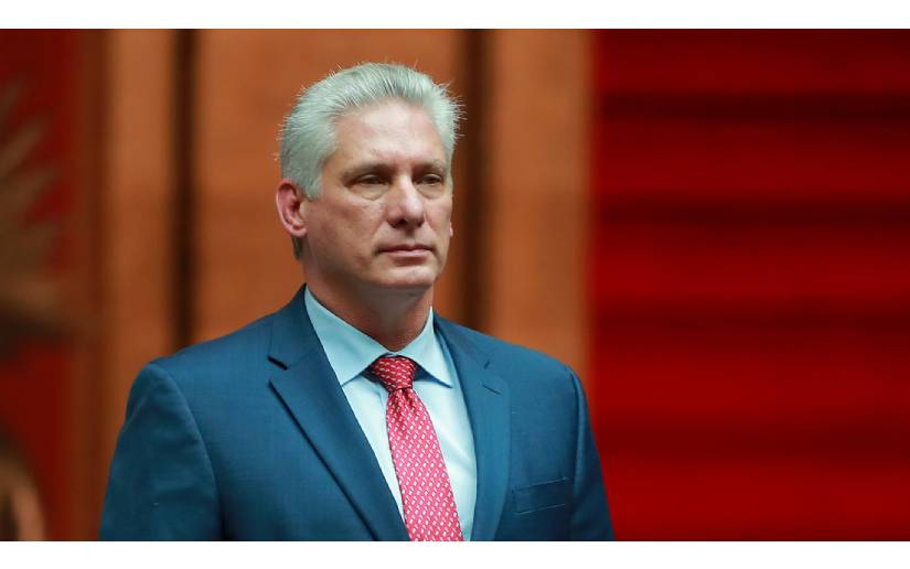 Mandatario Cubano Miguel Díaz felicita a la compañera Rosario por su cumpleaños