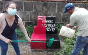 Realizan jornada de mantenimiento en los monumentos de héroes y mártires de Masaya