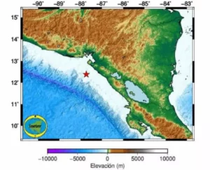 Ineter reporta sismo de 5,8 en las las costas del pacífico