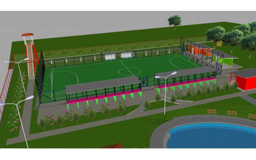 Alcaldía inicia construcción de una cancha para familias de Chichigalpa