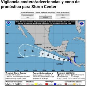 Tormenta tropical Bonnie se aleja Nicaragua