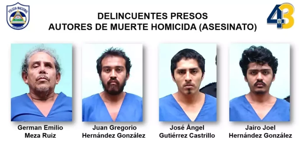 Policía de Bluefields captura a cuatro sujetos por el delito de homicidio