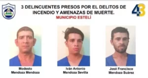 Detienen a tres hombres que incendiaron una casa en Estelí