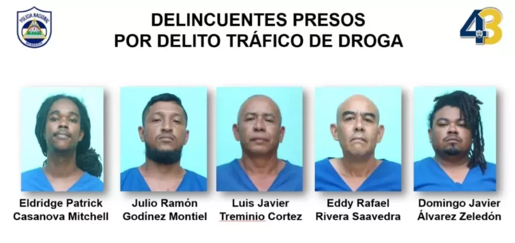 Policía captura a cinco sujetos con droga valorada en 12 mil 900 dólares