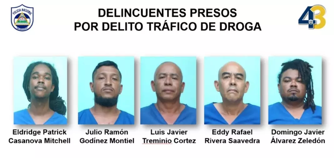 Policía captura a cinco sujetos con droga valorada en 12 mil 900 dólares