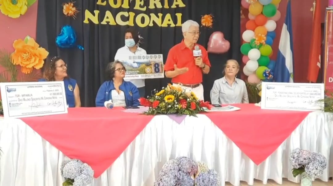 Lotería Nacional entregó más de C$ 23 millones de sus utilidades al IND y MIFAM