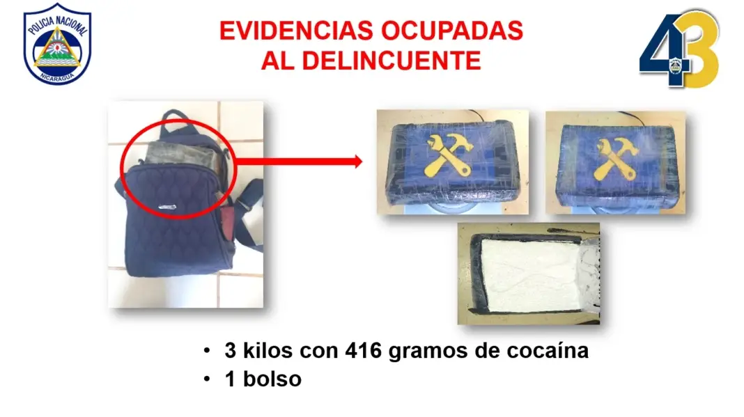 Policía Nacional incauta cocaína valorada en U$85.000