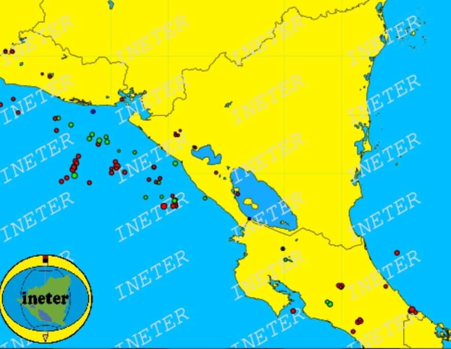 INETER reportó sismo de magnitud 4.4 en el Pacífico de Nicaragua