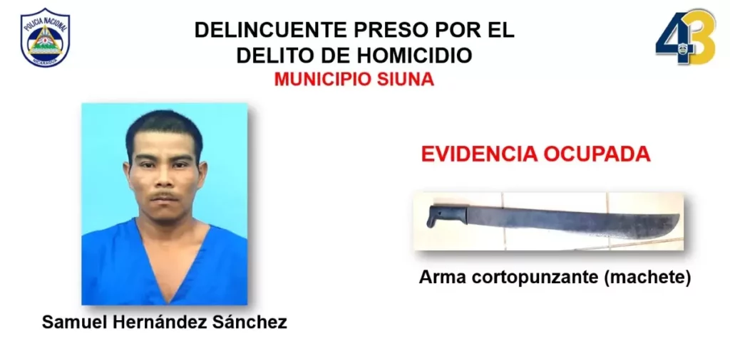 Policía captura en Siuna al sujeto que mató a un enamorado de su pareja