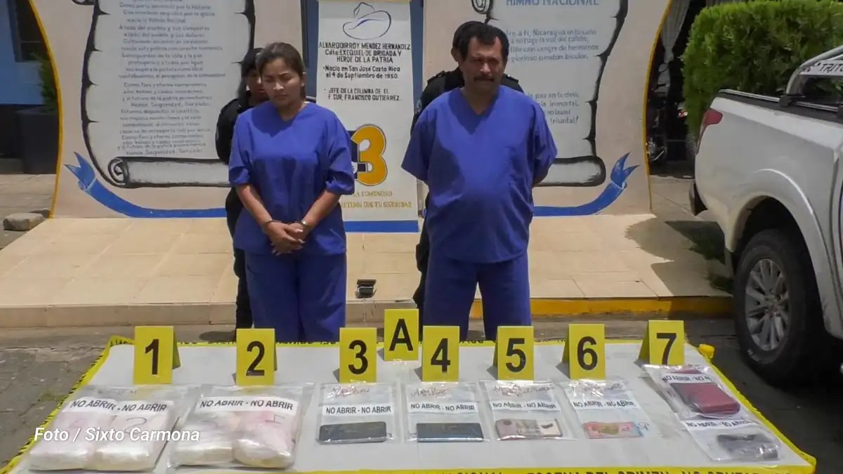 Más de 105 mil dólares es el valor de la cocaína incautada a una pareja en Rivas