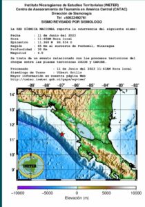 Sismo de magnitud 4 en la costa pacífica de Nicaragua