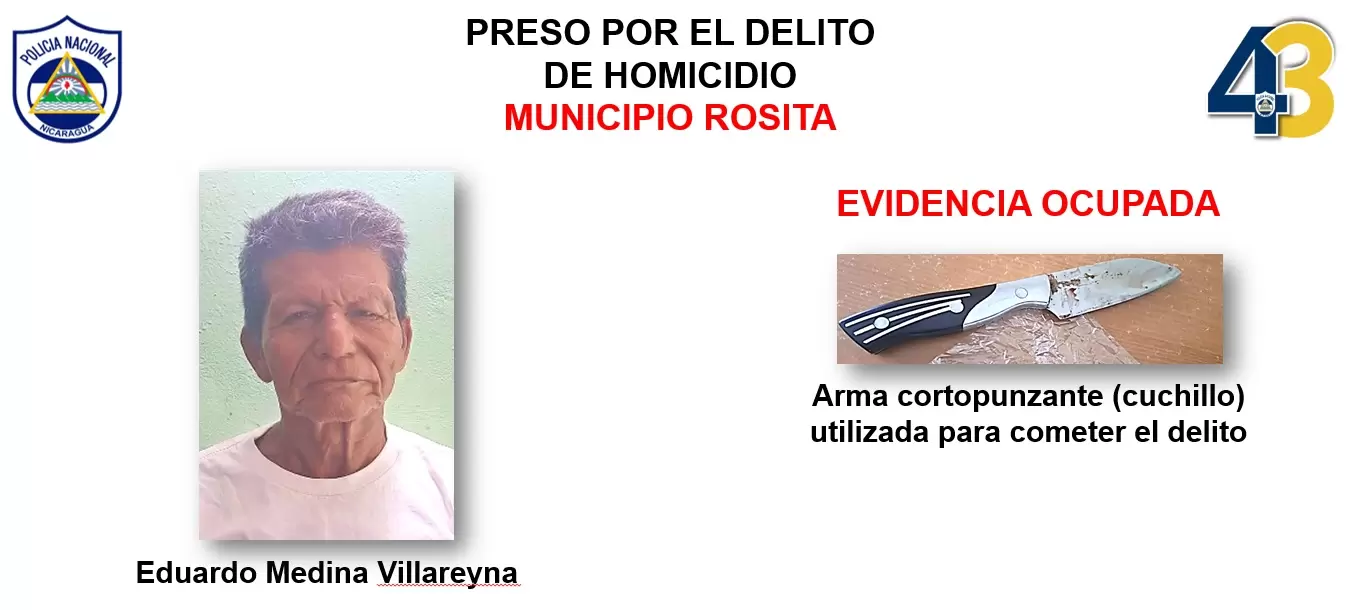 Policía del municipio de Rosita capturó a sujeto que asesinó a cuchillada a un joven