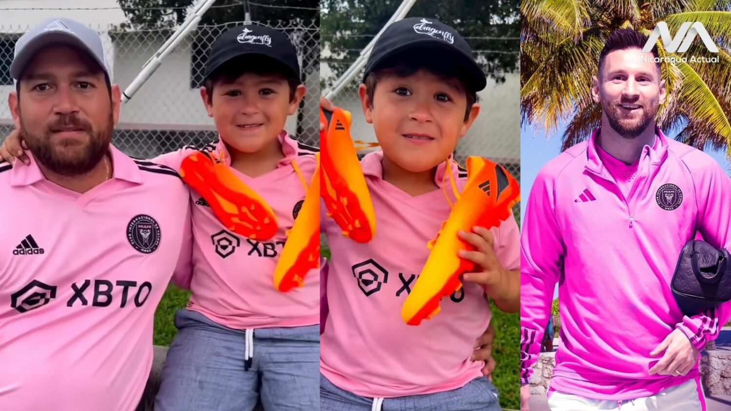 Niño nicaragüense se vuelve tendencia al lograr que Leo Messi firmara sus zapatos
