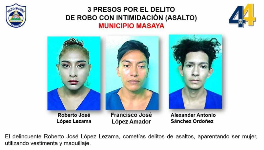 Cae ladrón que se disfrazaba de mujer para asaltar en Masaya