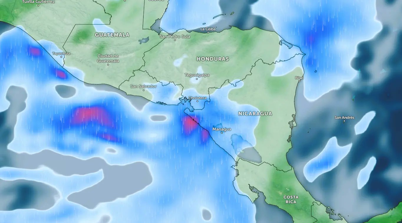Sistema de baja presión tiene bajo lluvia a Nicaragua