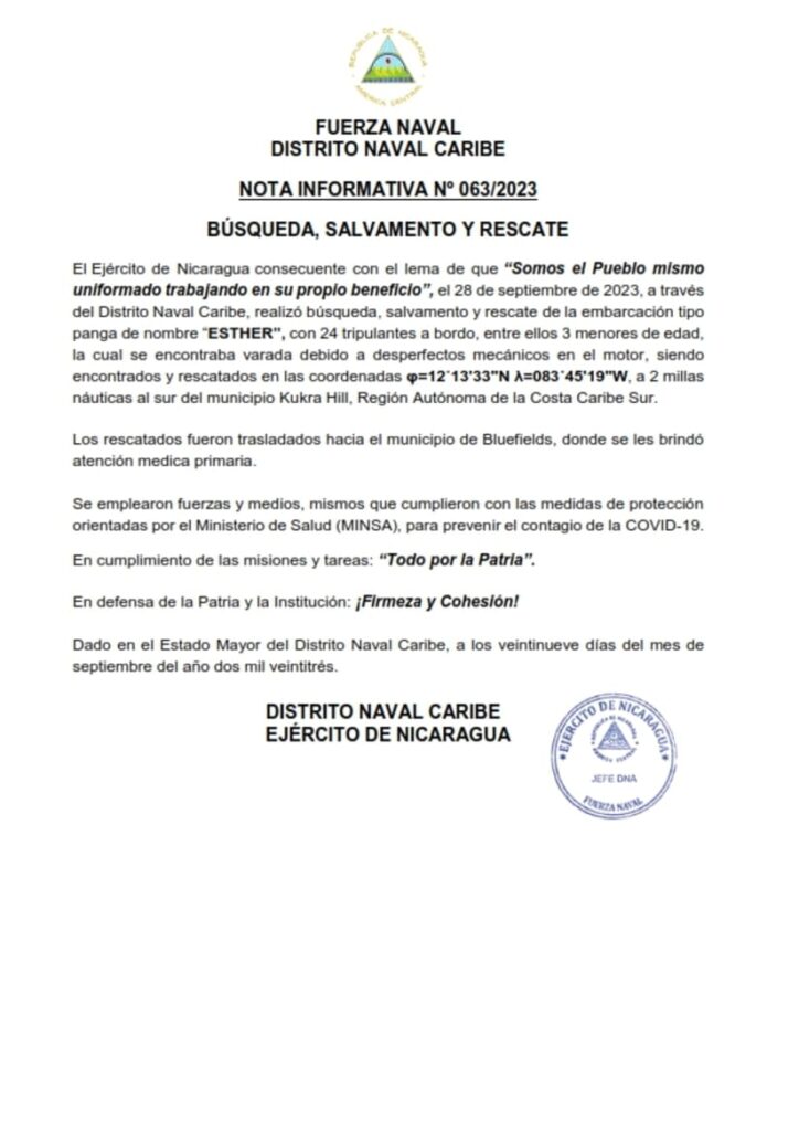 comunicado ejercito