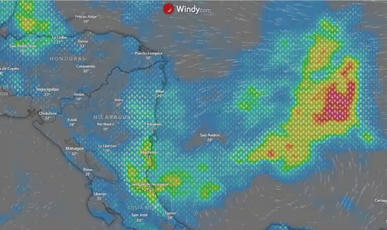Nicaragua estará bajo la influencia de la onda tropical 28 que generará lluvias dispersas
