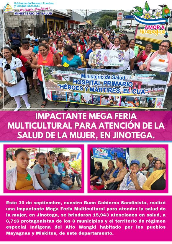 Impactante Mega Feria Multicultural para atender la salud de la mujer, en Jinotega