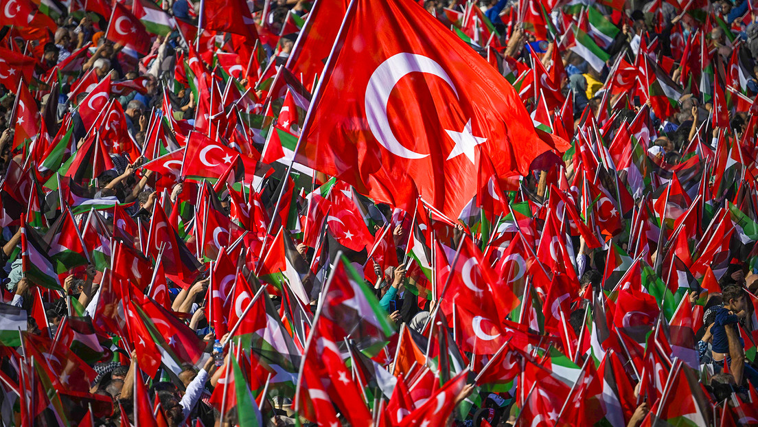 Multitudinaria manifestación de apoyo a Palestina en Estambul