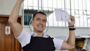 Fotografía del presidente electo en Ecuador