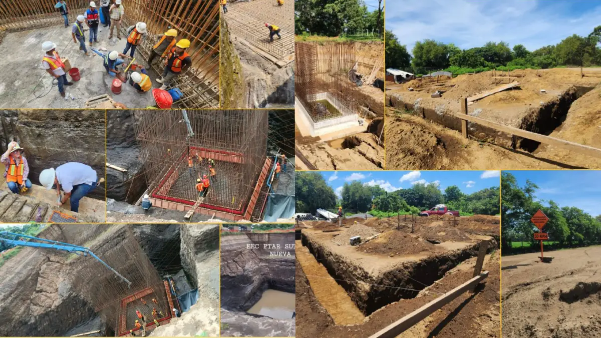 Obras del sistema de tratamiento de aguas residuales de León avanza en un 60%
