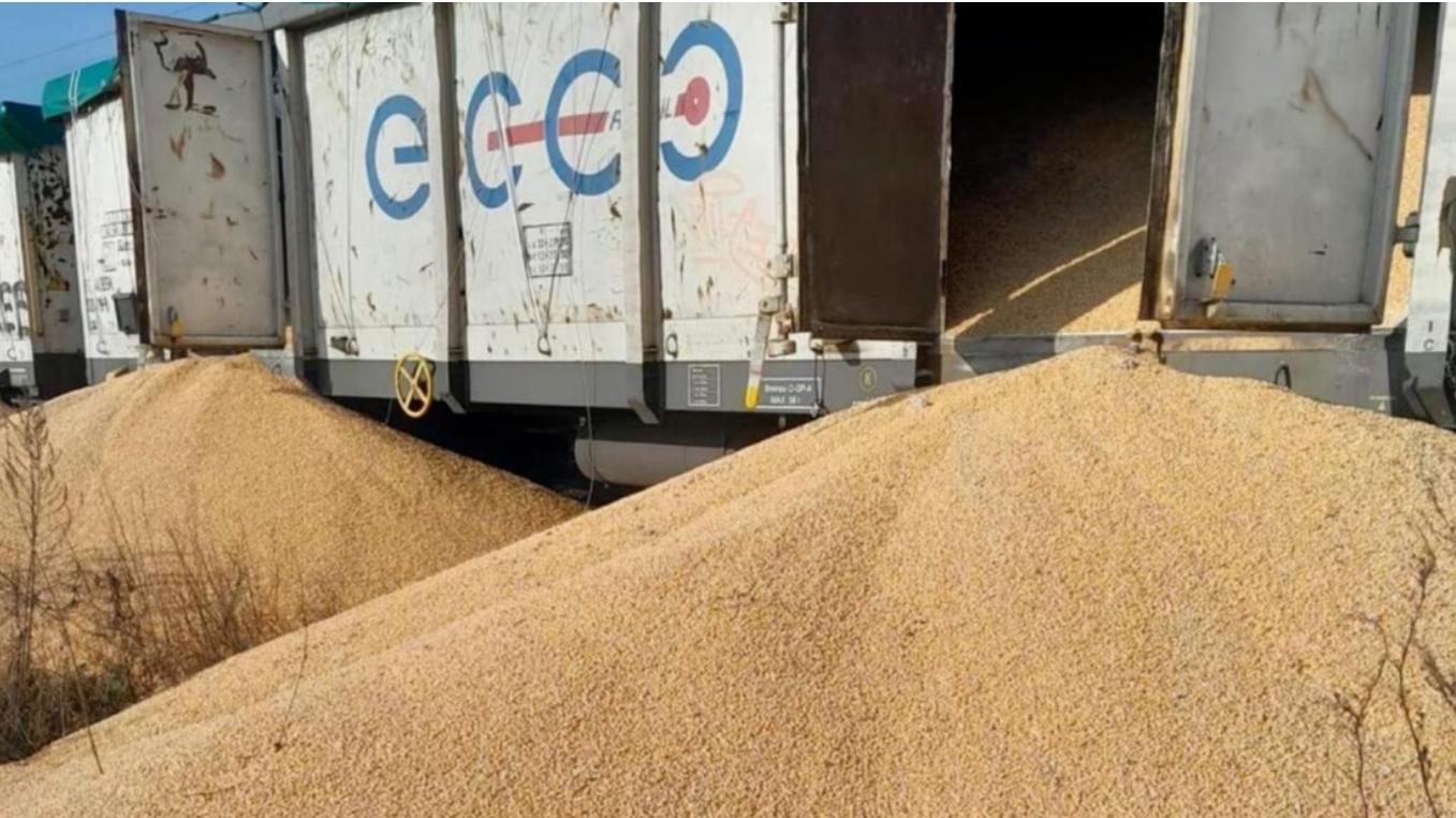 Arrojan más de 100 toneladas de grano ucraniano a las vías del tren en Polonia
