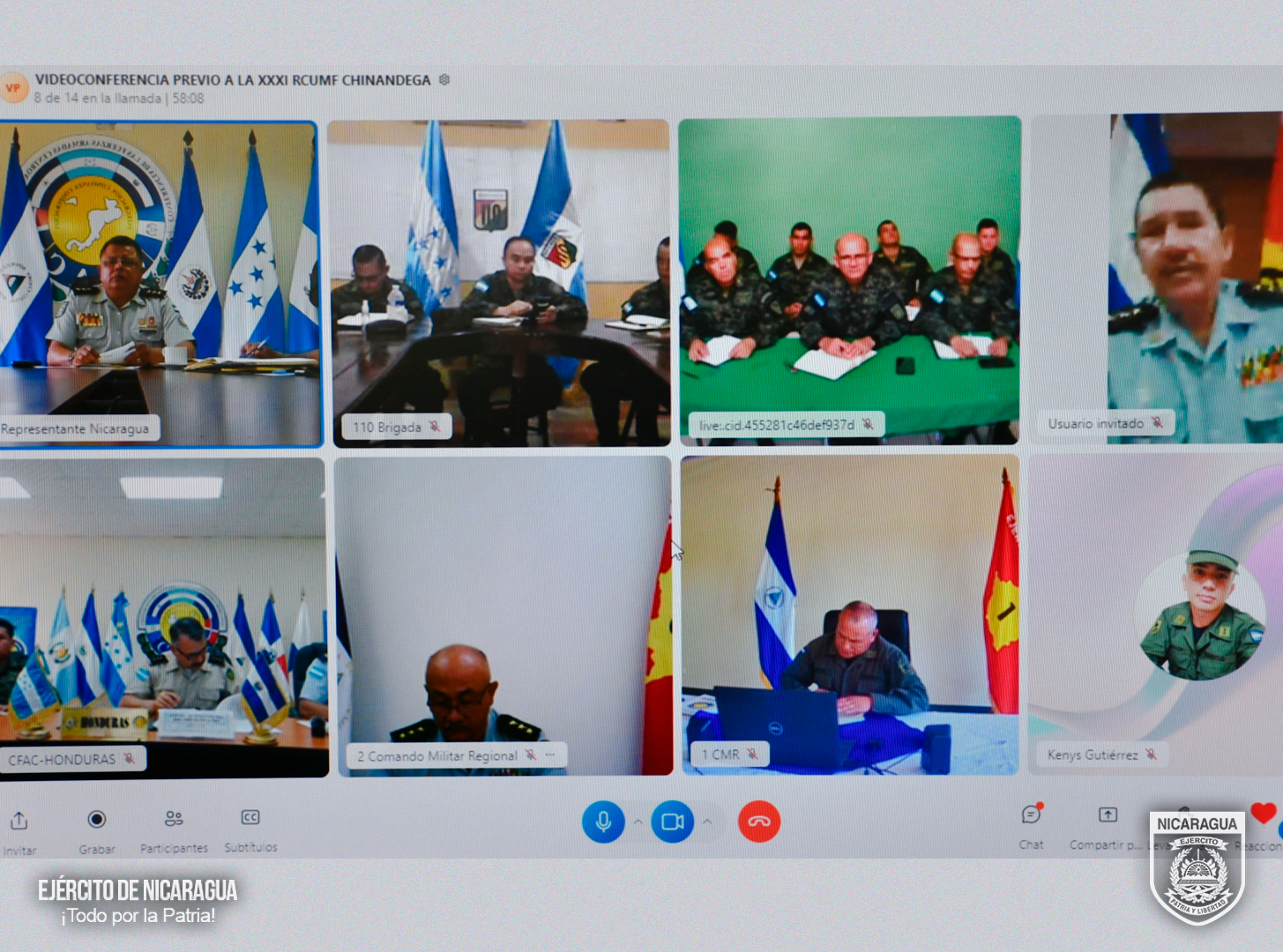 Se realiza reunión de coordinación para la XXXI Reunión de Comandantes de Unidades Militares Fronterizas de Nicaragua y Honduras