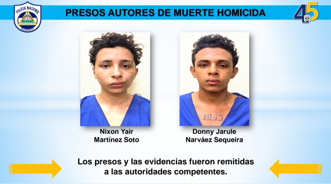 Presentan a dos presuntos homicidas de una adolescente en Managua