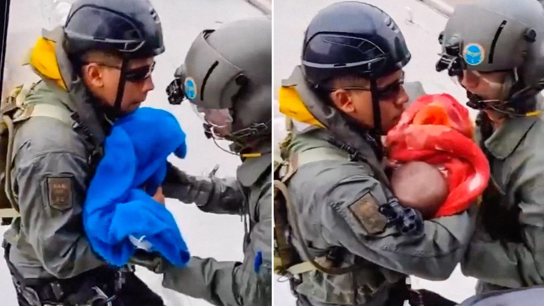 Militares rescatan a varios bebés de casas inundadas en el sur de Brasil