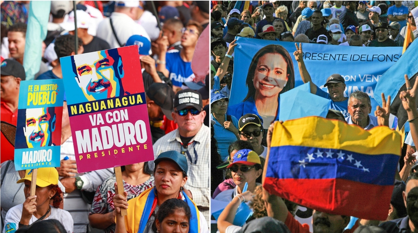 Chavismo y oposición salen a las calles de Caracas tras la proclamación de Maduro