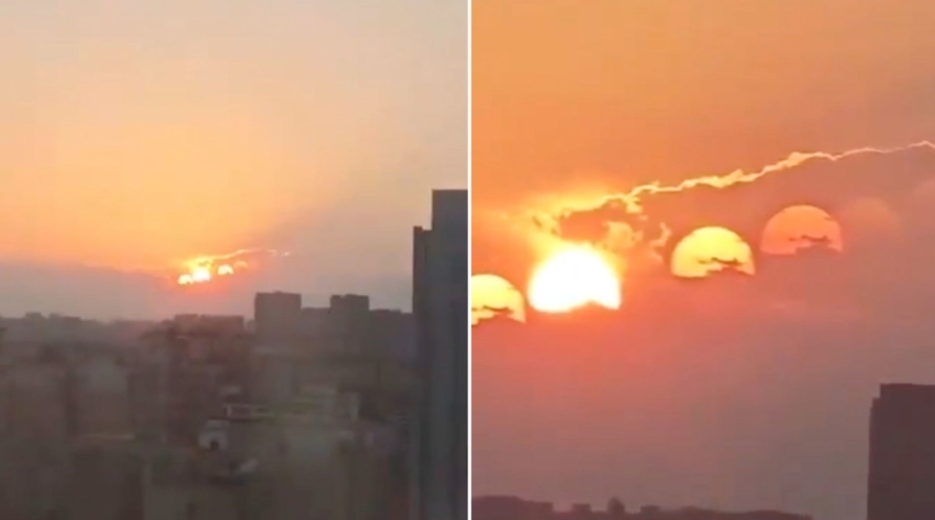 Siete ‘soles’ aparecen en el cielo de China