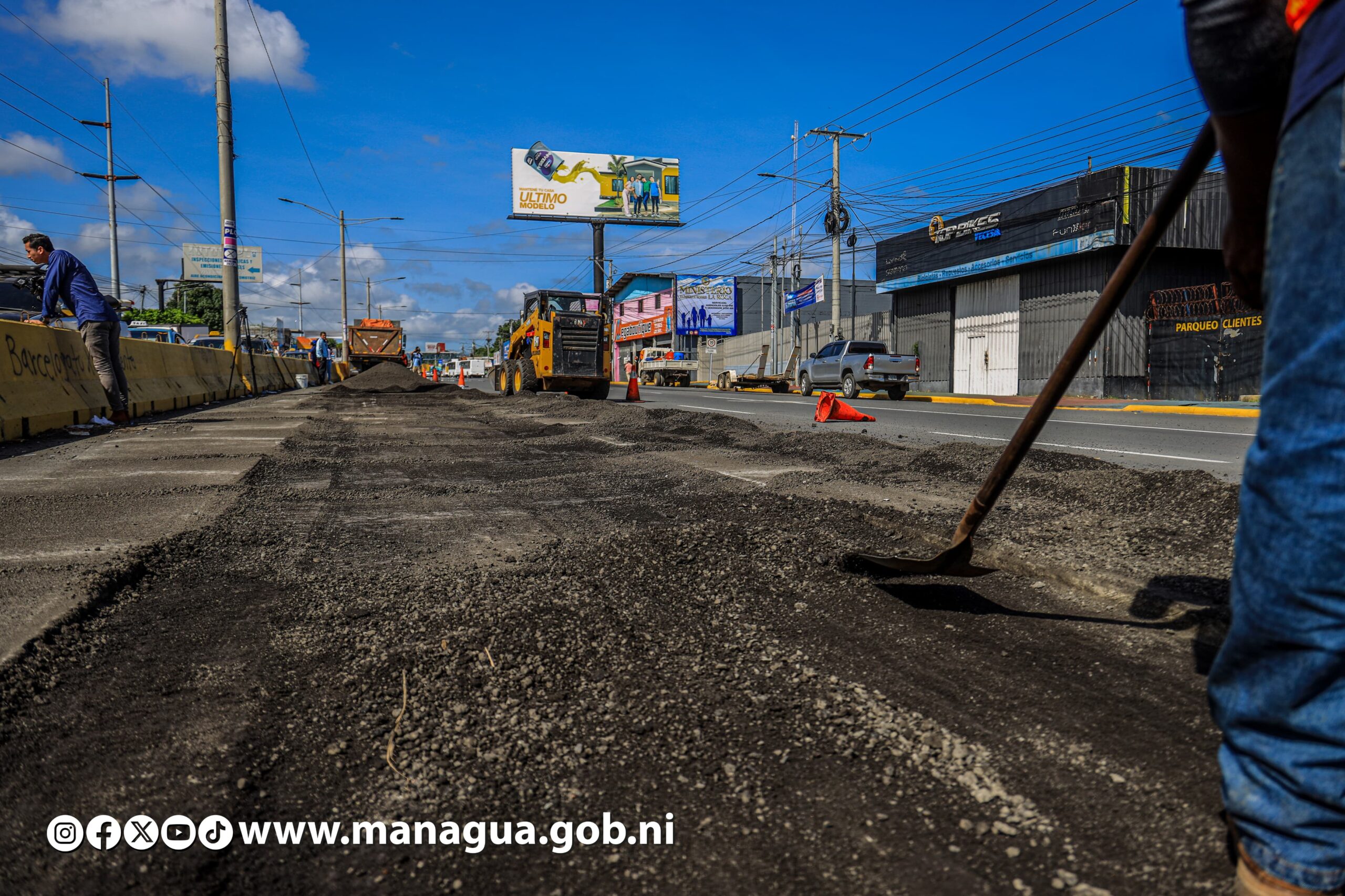 Alcaldía de Managua continúa obras de rehabilitación en las vías principales y alternas