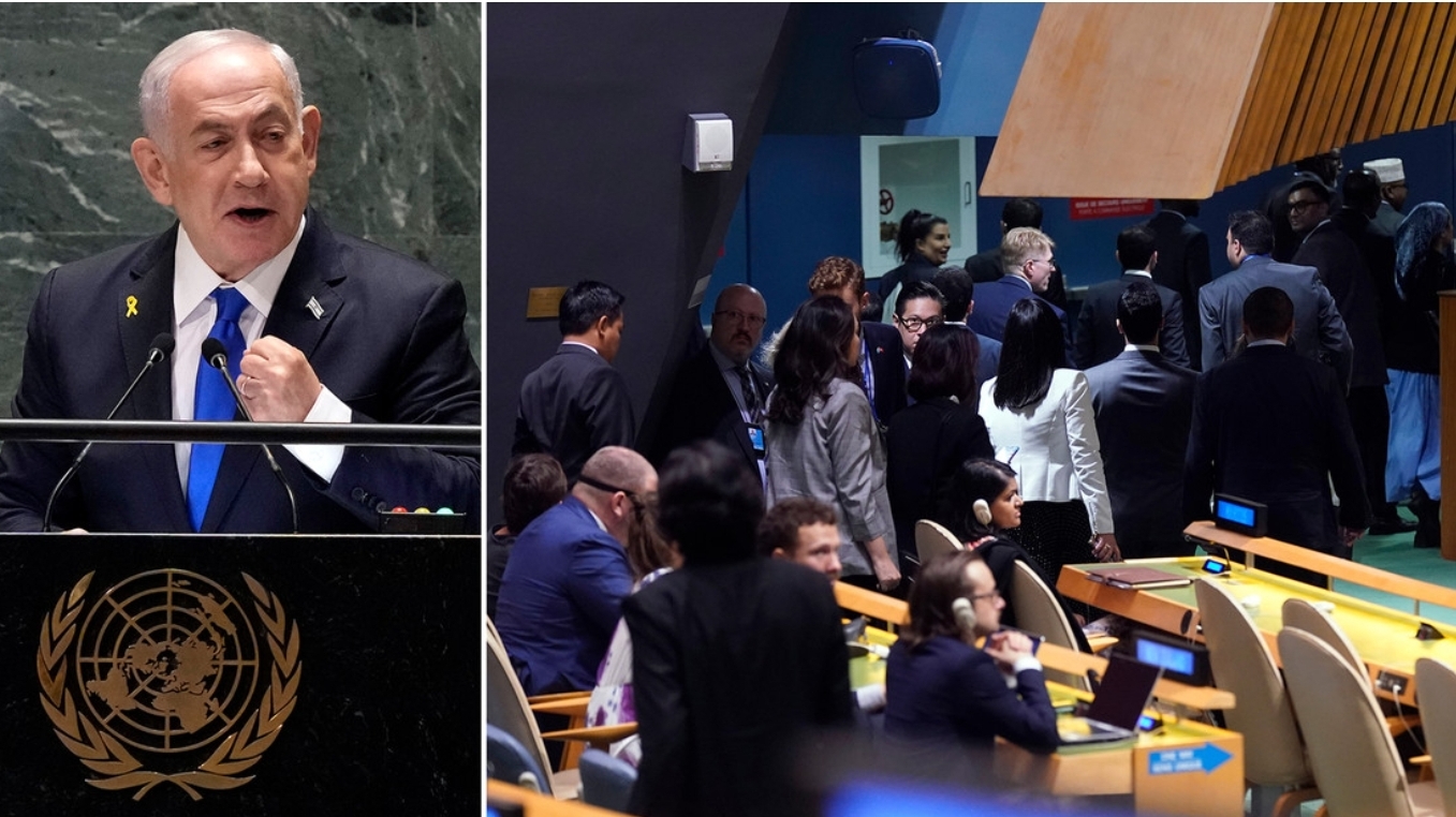 Delegaciones abandonan el salón de la ONU cuando Netanyahu toma la palabra