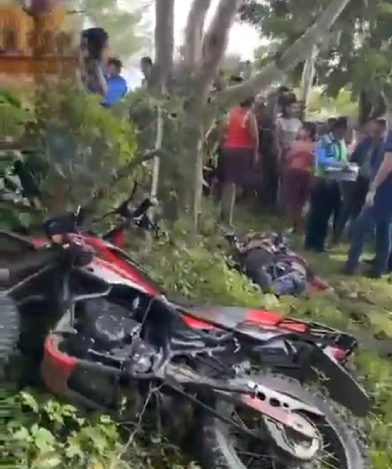 Conductor de moto y dos pasajeros mueren al estrellarse contra un árbol en Nueva Segovia