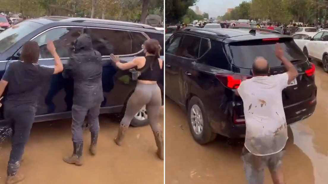 Víctimas de las inundaciones en Valencia atacan a golpes el coche de Pedro Sánchez