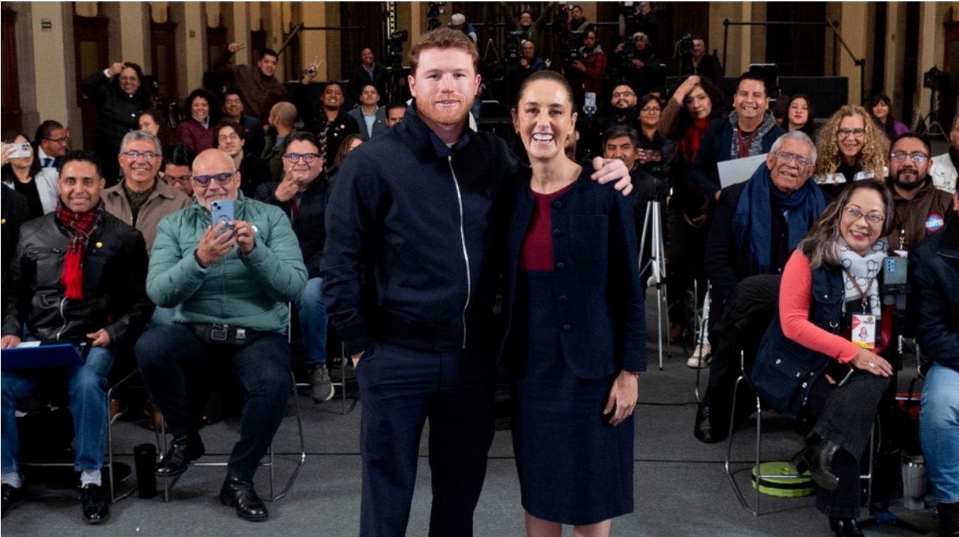 Sheinbaum y ‘Canelo’ se organizan para repetir la clase de box más grande del mundo en México