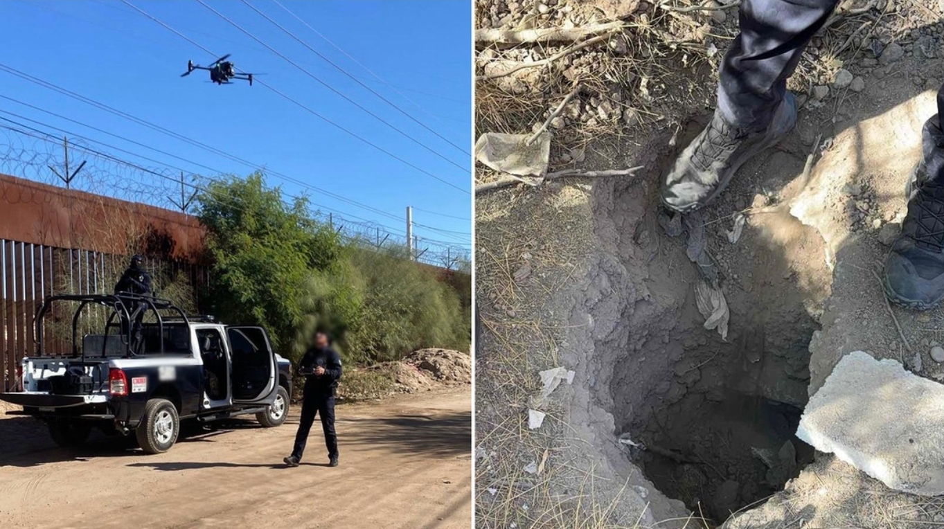 Descubren con drones un “narcotúnel” en la frontera entre EEUU y México