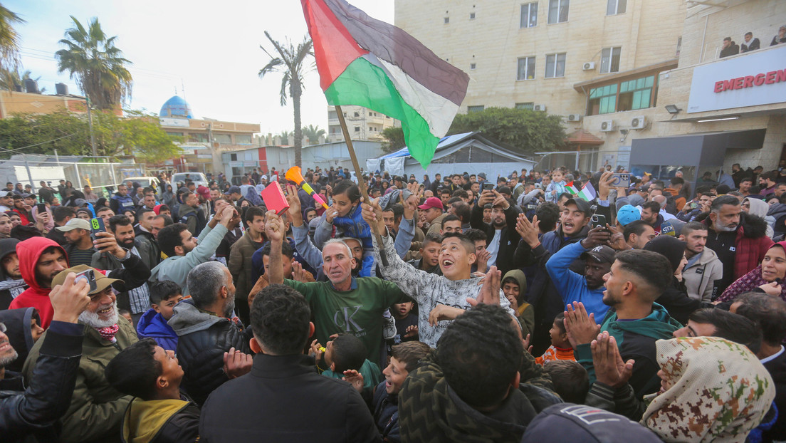 Así celebran los palestinos la entrada en vigor del alto el fuego