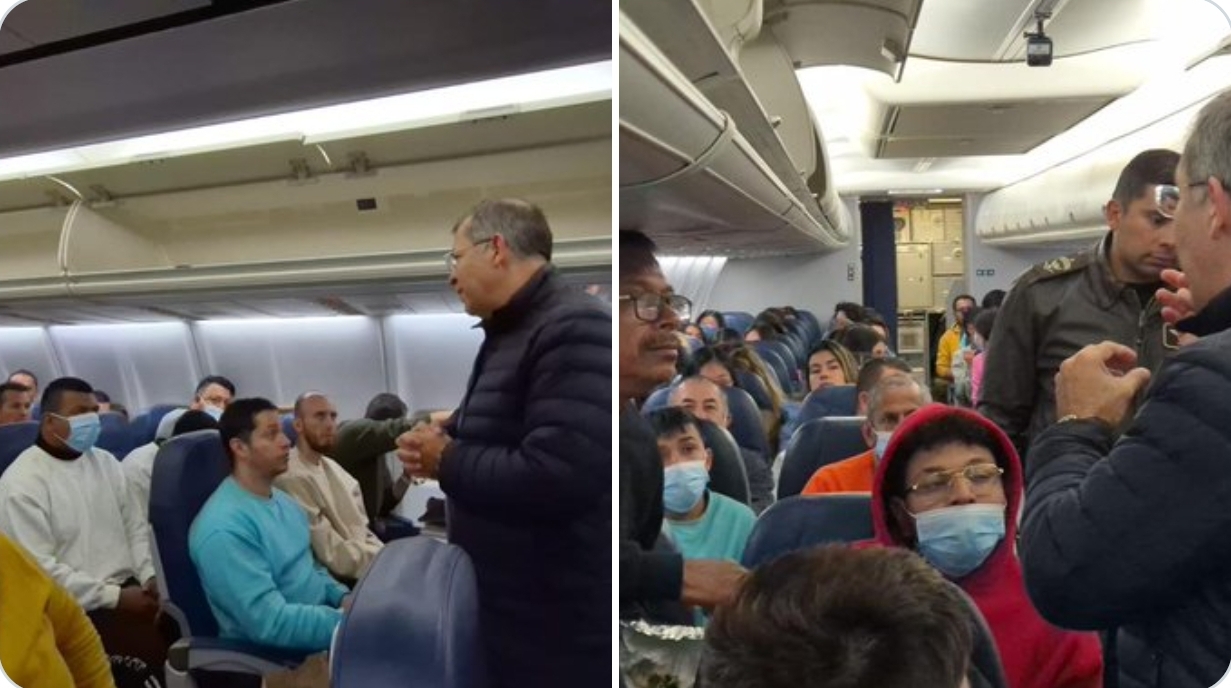 Petro recibe a colombianos deportados de EEUU