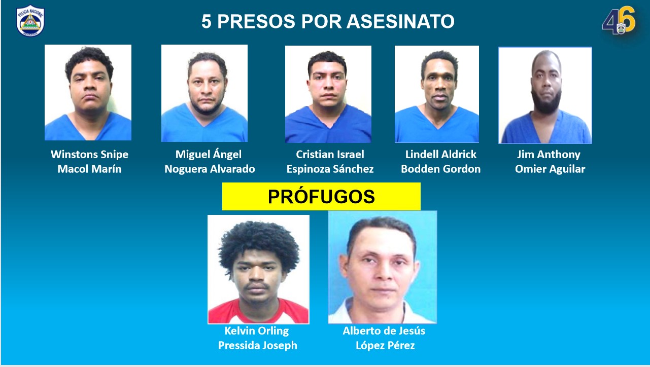 Detiene a cinco sujetos autores de muerte homicida en el Cerro Motastepe  