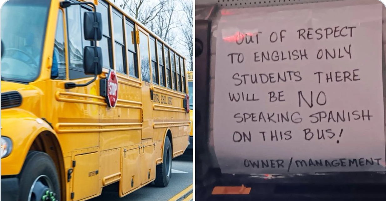 “¡No se hablará español aquí!”: Mensaje discriminatorio aparece en bus escolar de EEUU