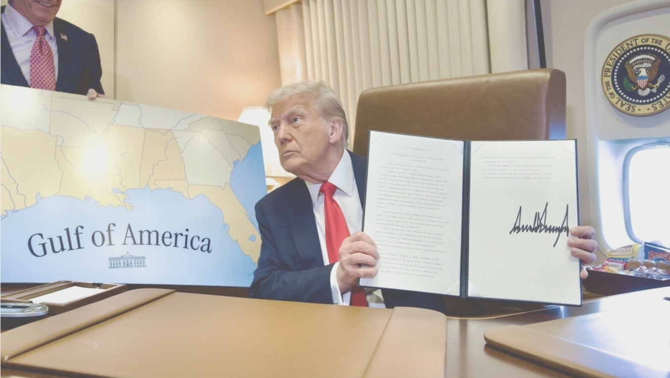 “Día del golfo de América” declara Trump mientras sobrevuela el golfo de México